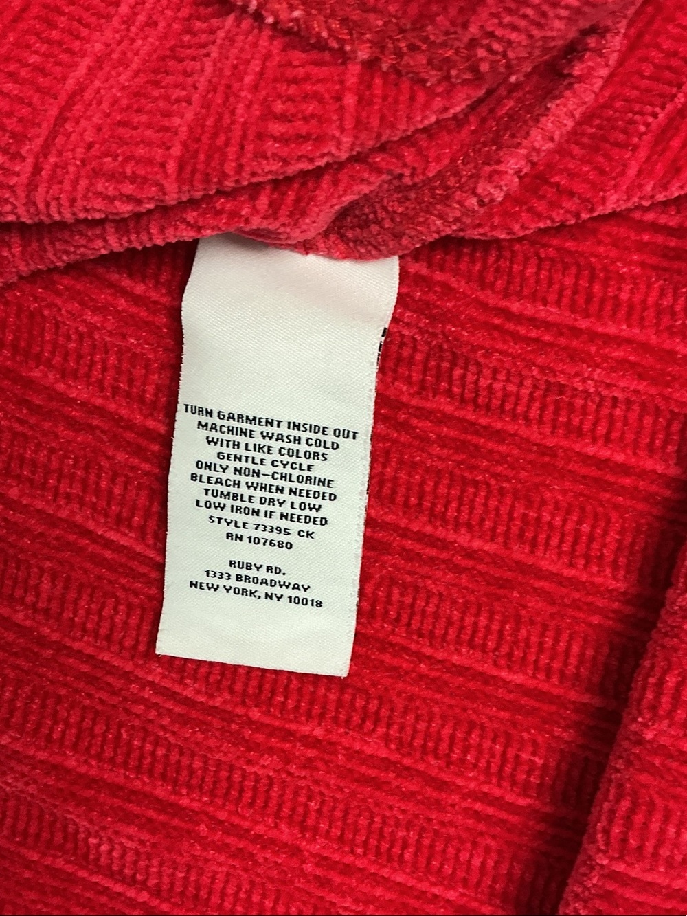 Ruby Rd. Red Corduroy Button-Front Long-Sleeve Top - Picture 6 of 6
